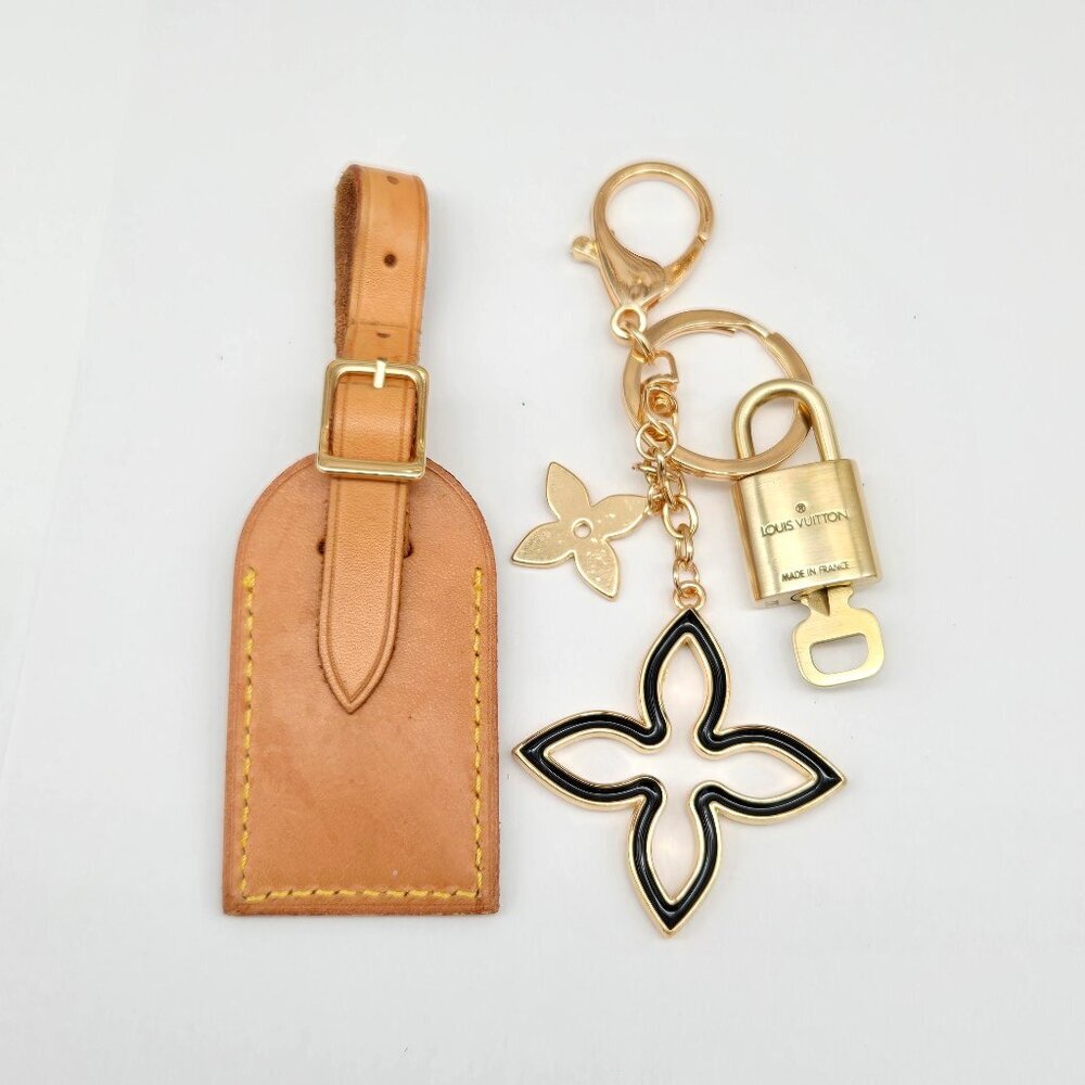 Authentic Louis Vuitton Luggage Nametag and Gold Padlock with Unbranded Keycharm - Picture 6 of 8